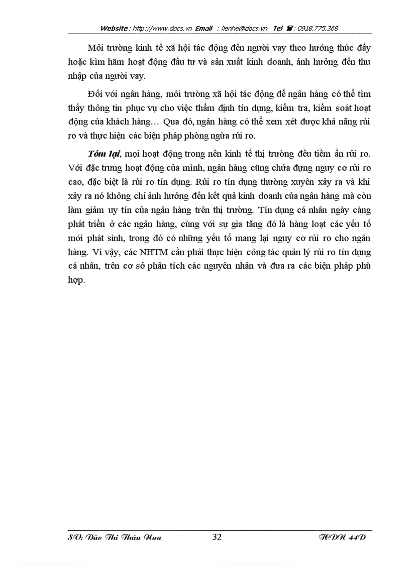 image for page Tăng cường quản lý rủi ro tín dụng cá nhân tại ngân hàng VPBank Chi nhánh Hà Nội