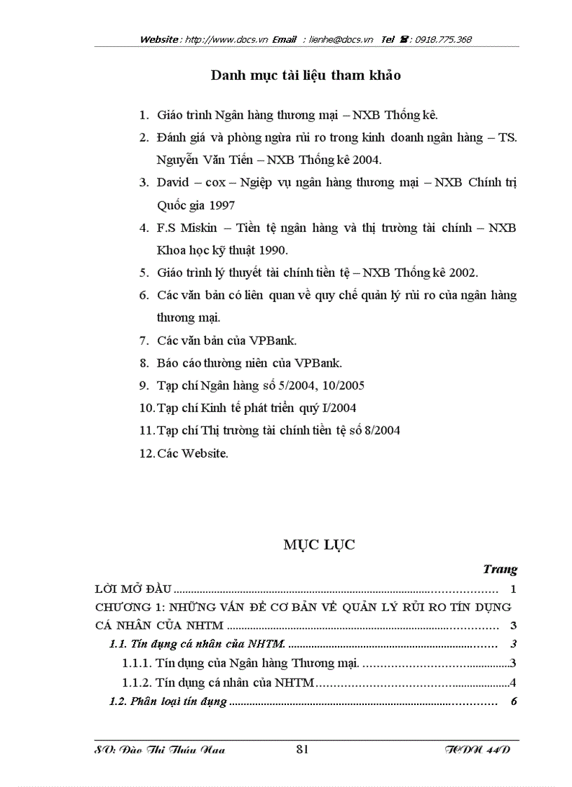 image for page Tăng cường quản lý rủi ro tín dụng cá nhân tại ngân hàng VPBank Chi nhánh Hà Nội