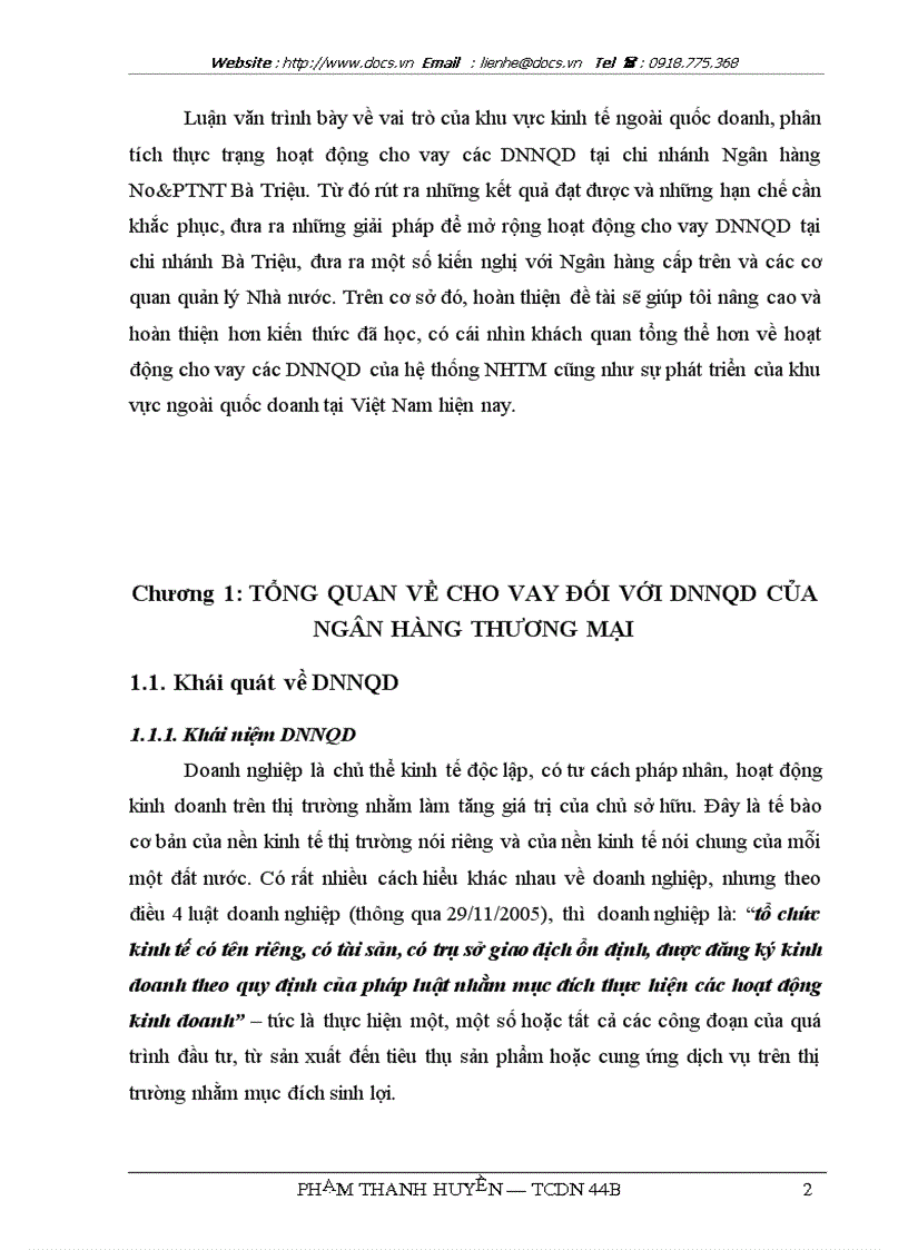image for page Mở rộng hoạt động cho vay đối với DNNQD tại chi nhánh Ngân hàng No PTNT Bà Triệu