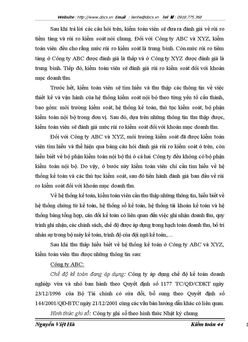 image for page Hoàn thiện kiểm toán khoản mục doanh thu trong kiểm toán Báo cáo tài chính do Công ty Hợp danh Kiểm toán Việt Nam thực hiện