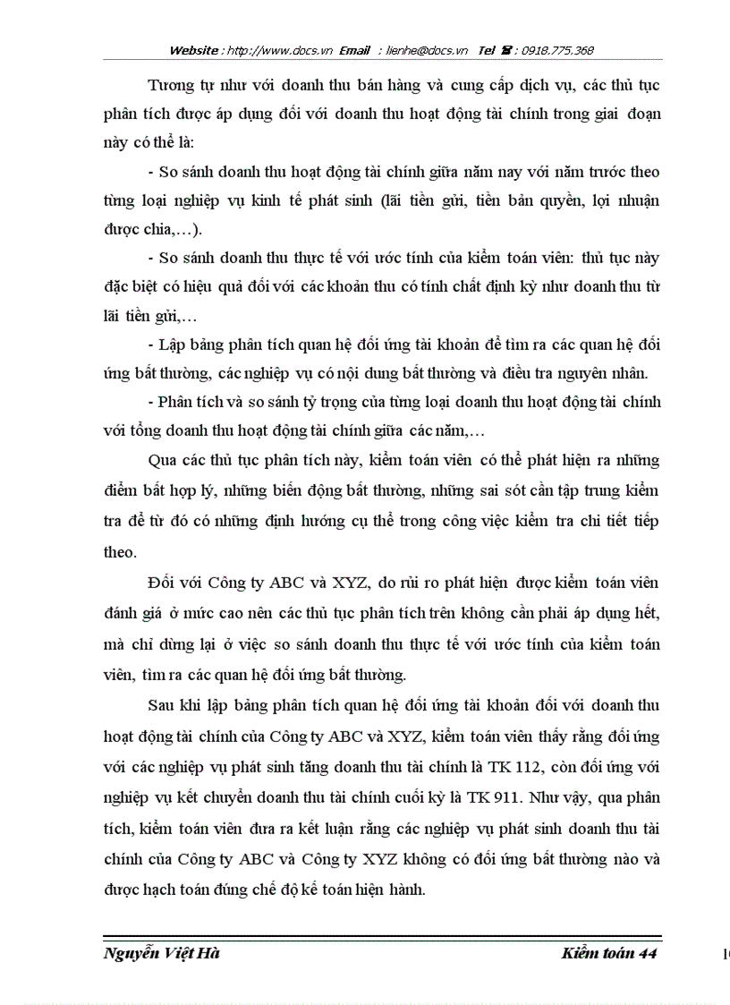 image for page Hoàn thiện kiểm toán khoản mục doanh thu trong kiểm toán Báo cáo tài chính do Công ty Hợp danh Kiểm toán Việt Nam thực hiện