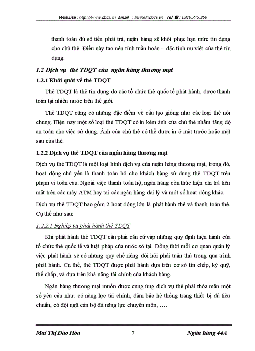 image for page Mở rộng dịch vụ thẻ TDQT tại Ngân hàng Ngoại thương Việt Nam