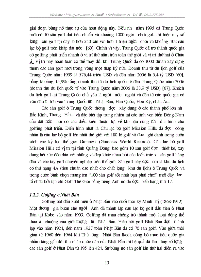 image for page Golfing với việc thu hút khách du lịch tại hai sân golf Đồng Mô và Chí Linh