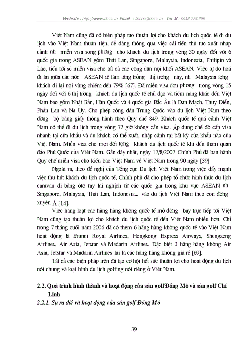 image for page Golfing với việc thu hút khách du lịch tại hai sân golf Đồng Mô và Chí Linh