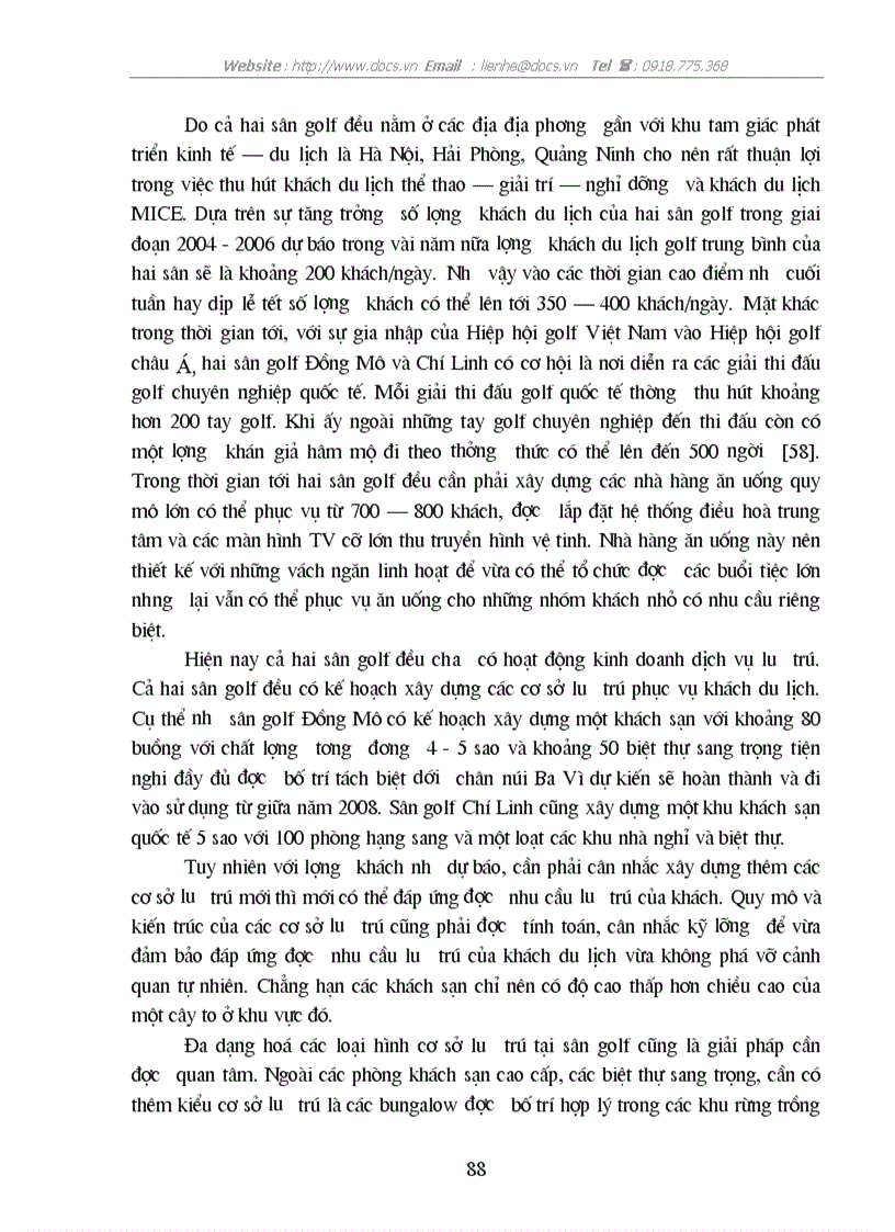 image for page Golfing với việc thu hút khách du lịch tại hai sân golf Đồng Mô và Chí Linh