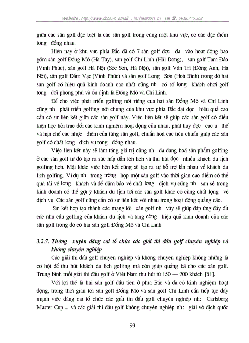 image for page Golfing với việc thu hút khách du lịch tại hai sân golf Đồng Mô và Chí Linh