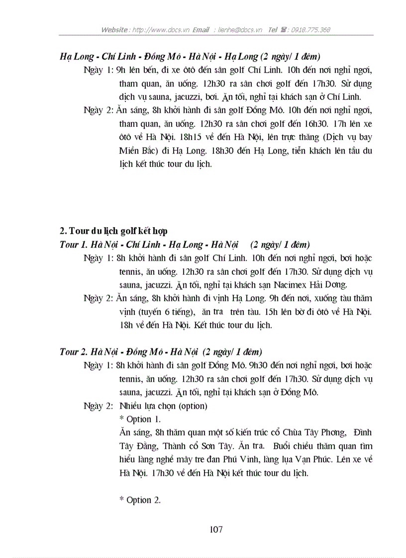 image for page Golfing với việc thu hút khách du lịch tại hai sân golf Đồng Mô và Chí Linh