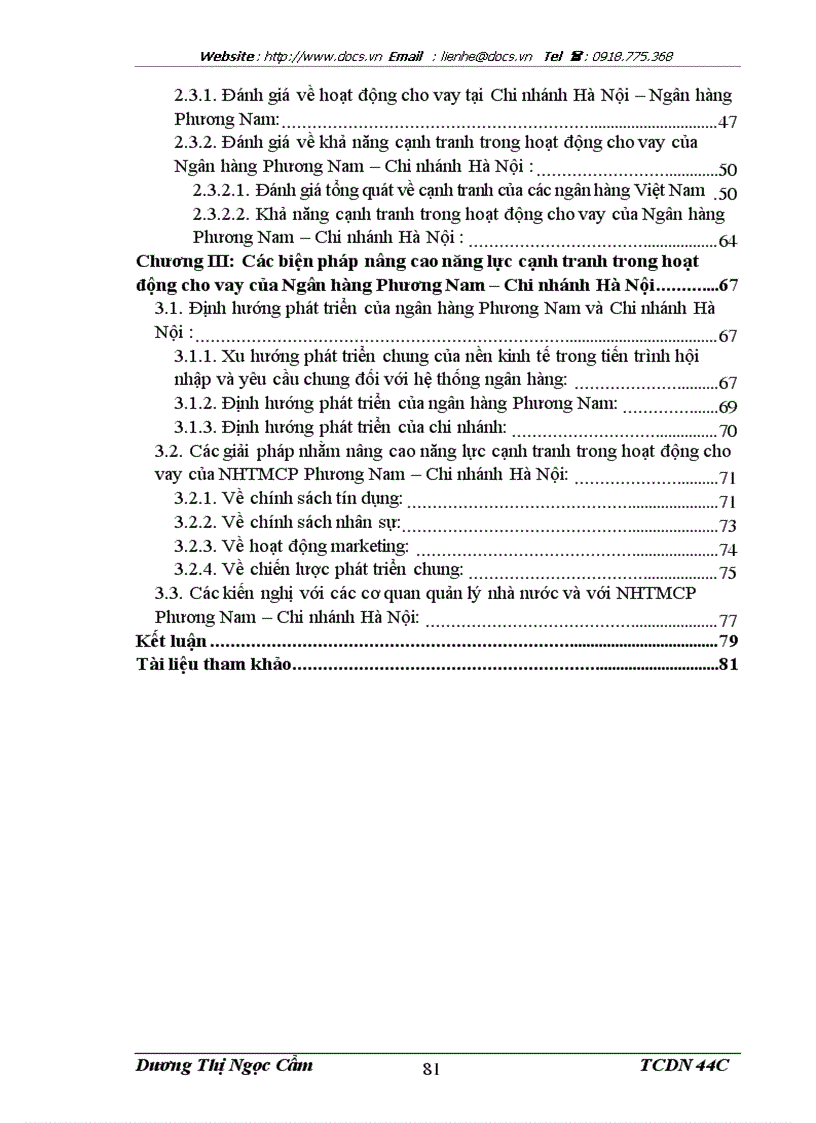 image for page Nâng cao năng lực cạnh tranh trong hoạt động cho vay của Ngân hàng Thương mại cổ phần Phương Nam Chi nhánh Hà Nội