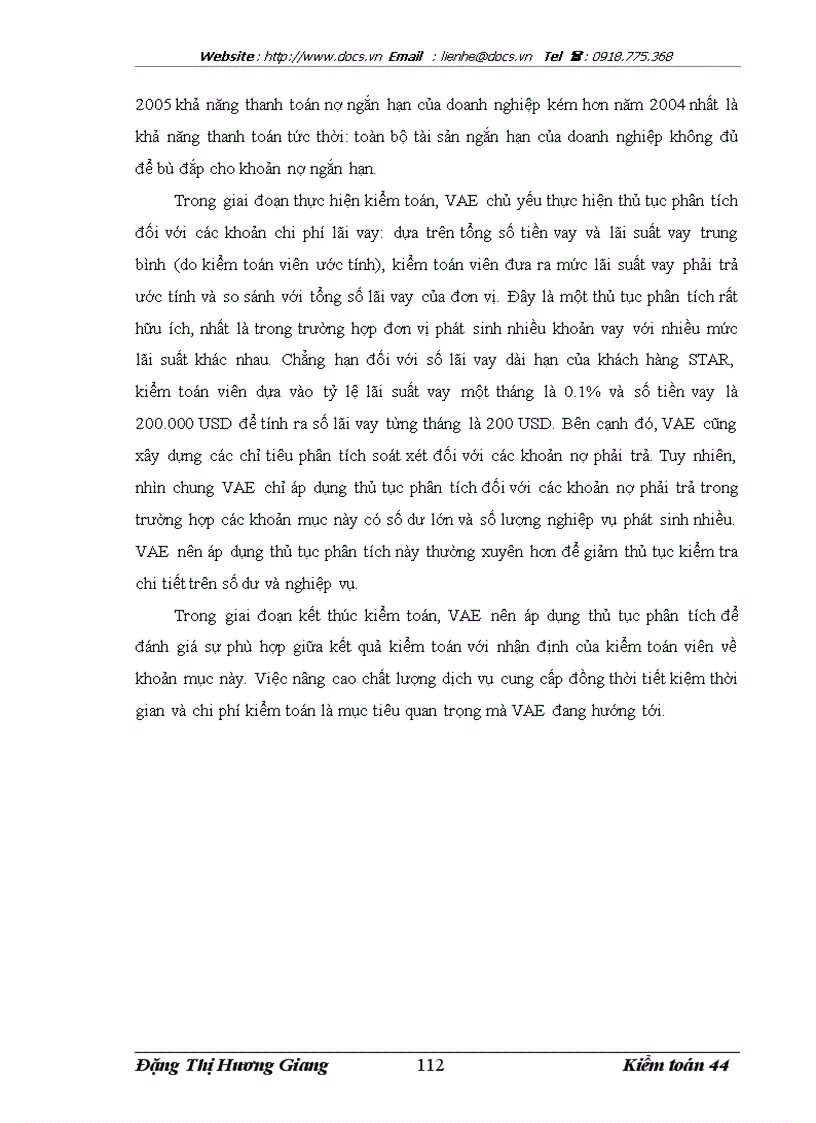 image for page Kiểm toán các khoản nợ phải trả trong kiểm toán Báo cáo tài chính do Công ty Kiểm toán và định giá Việt Nam thực hiện