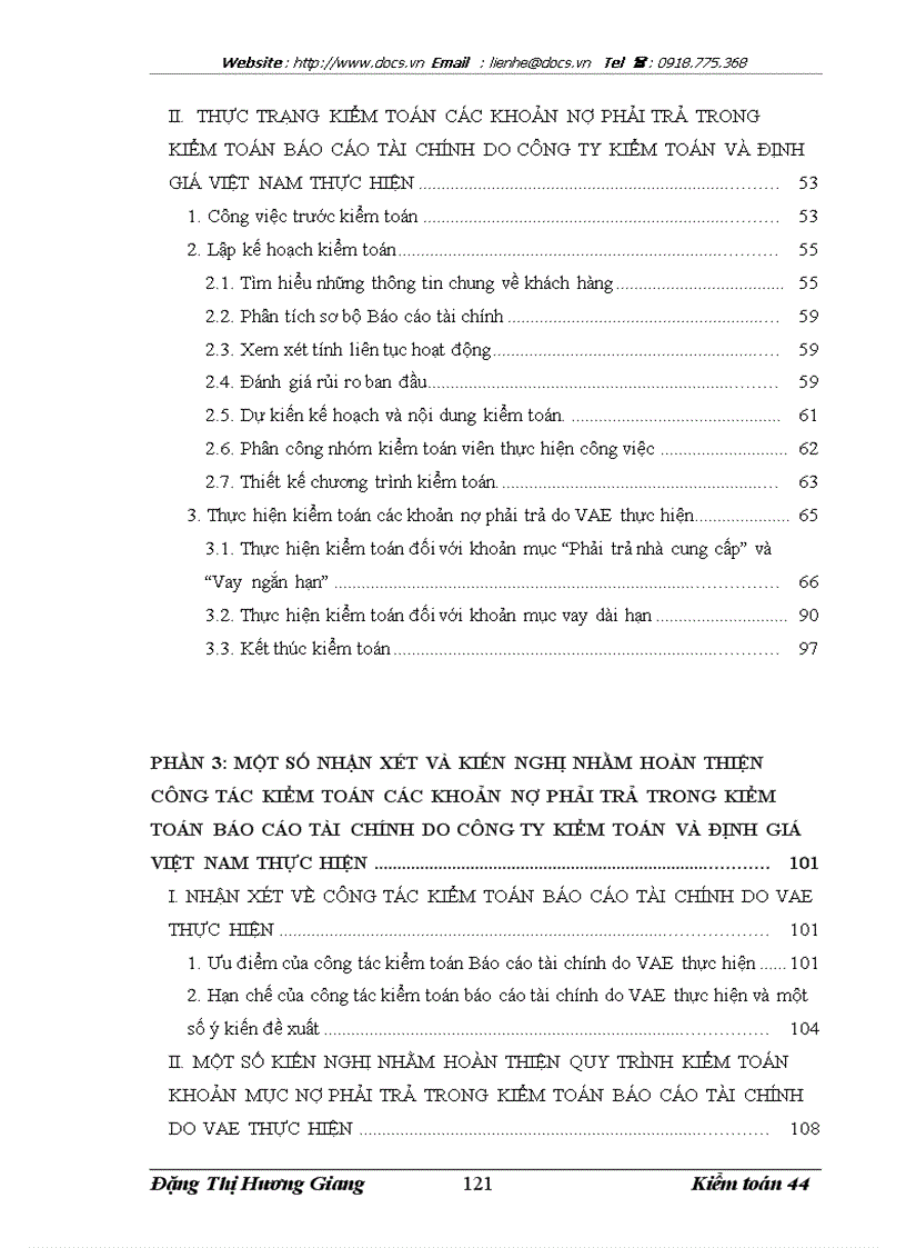 image for page Kiểm toán các khoản nợ phải trả trong kiểm toán Báo cáo tài chính do Công ty Kiểm toán và định giá Việt Nam thực hiện