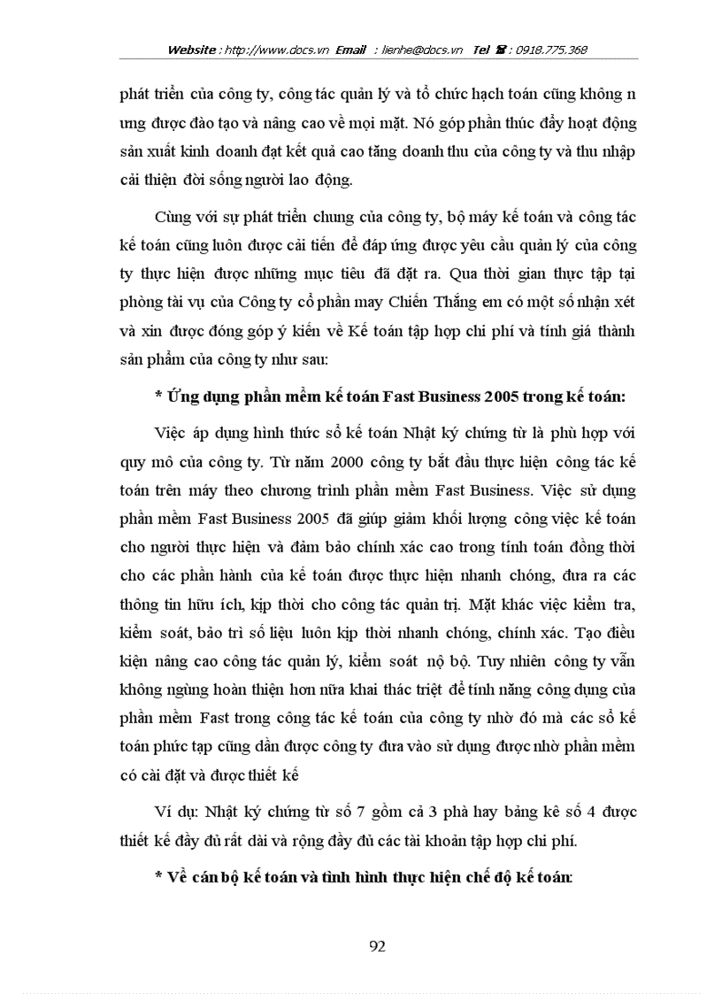 image for page Tổ chức công tác kế toán tập hợp chi phí sản xuất và tính giá thành sản phẩm tại Công ty cổ phần may Chiến Thắng