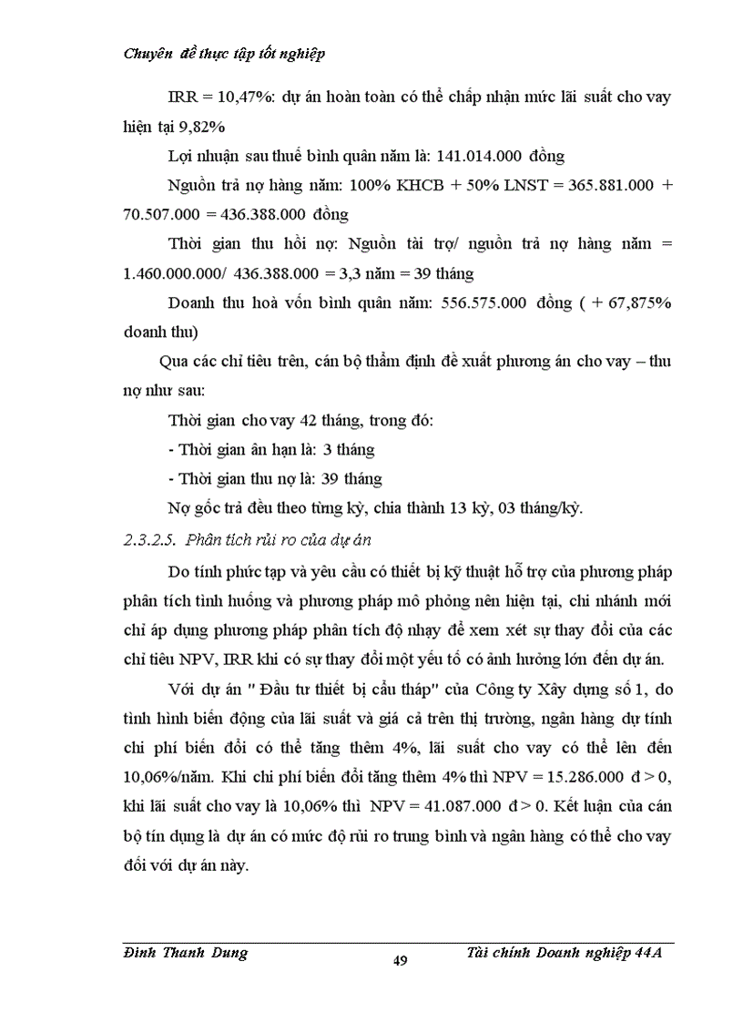 image for page Nâng cao chất lượng thẩm định tài chính dự án trong cho vay tại chi nhánh ngân hàng Công thương Ba Đình đối với các doanh nghiệp ngành xây dựng