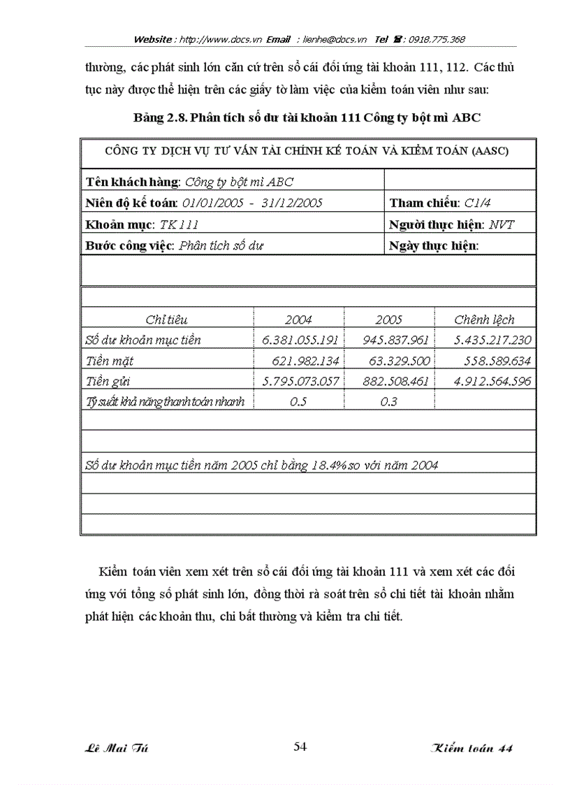 image for page Kiểm toán khoản mục tiền trong quy trình kiểm toán báo cáo tài chính do Công ty Dịch vụ Tư vấn Tài chính Kế toán và Kiểm toán AASC thực hiện