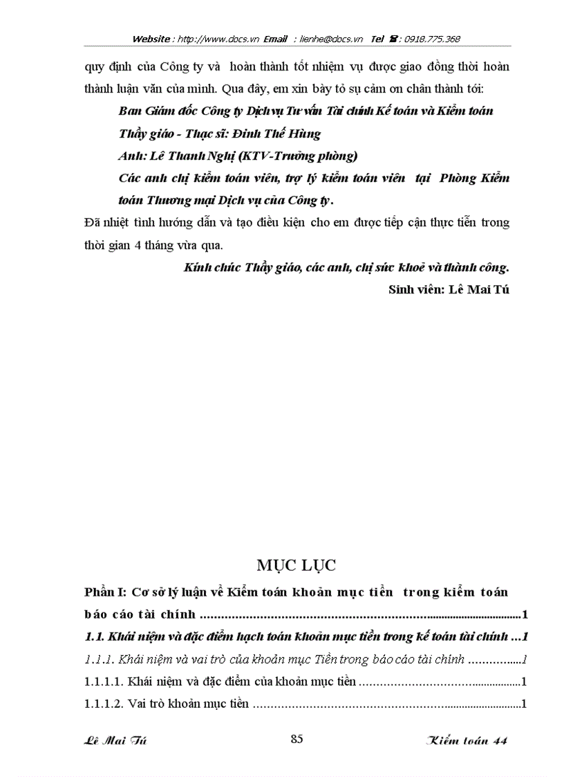 image for page Kiểm toán khoản mục tiền trong quy trình kiểm toán báo cáo tài chính do Công ty Dịch vụ Tư vấn Tài chính Kế toán và Kiểm toán AASC thực hiện