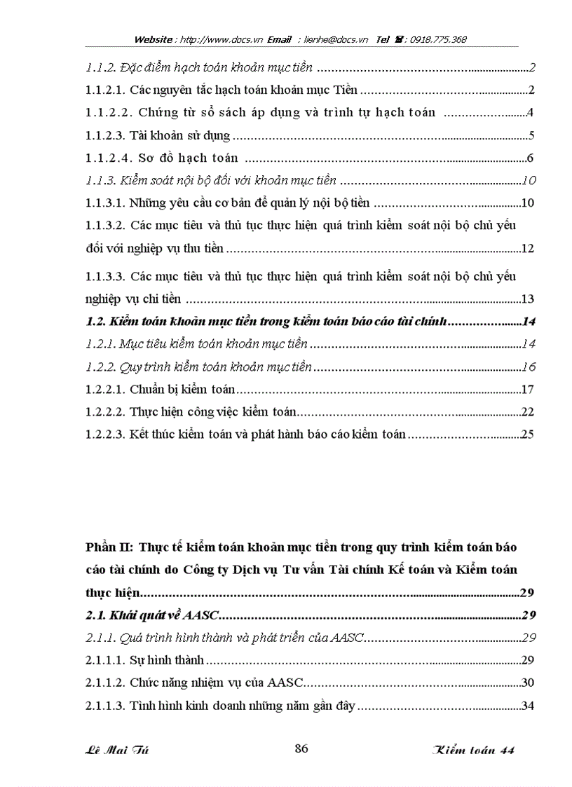 image for page Kiểm toán khoản mục tiền trong quy trình kiểm toán báo cáo tài chính do Công ty Dịch vụ Tư vấn Tài chính Kế toán và Kiểm toán AASC thực hiện