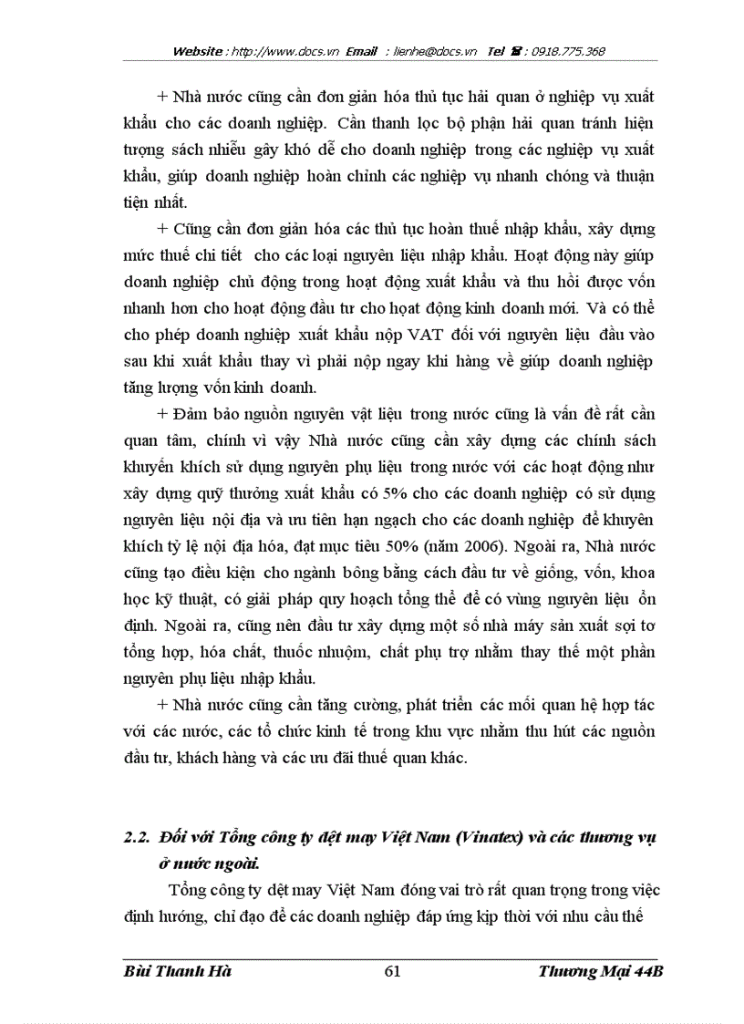 image for page Thực trạng và giải pháp thúc đẩy xuất khẩu hàng dệt may của công ty cổ phần may Thăng Long vào thị trường Mỹ