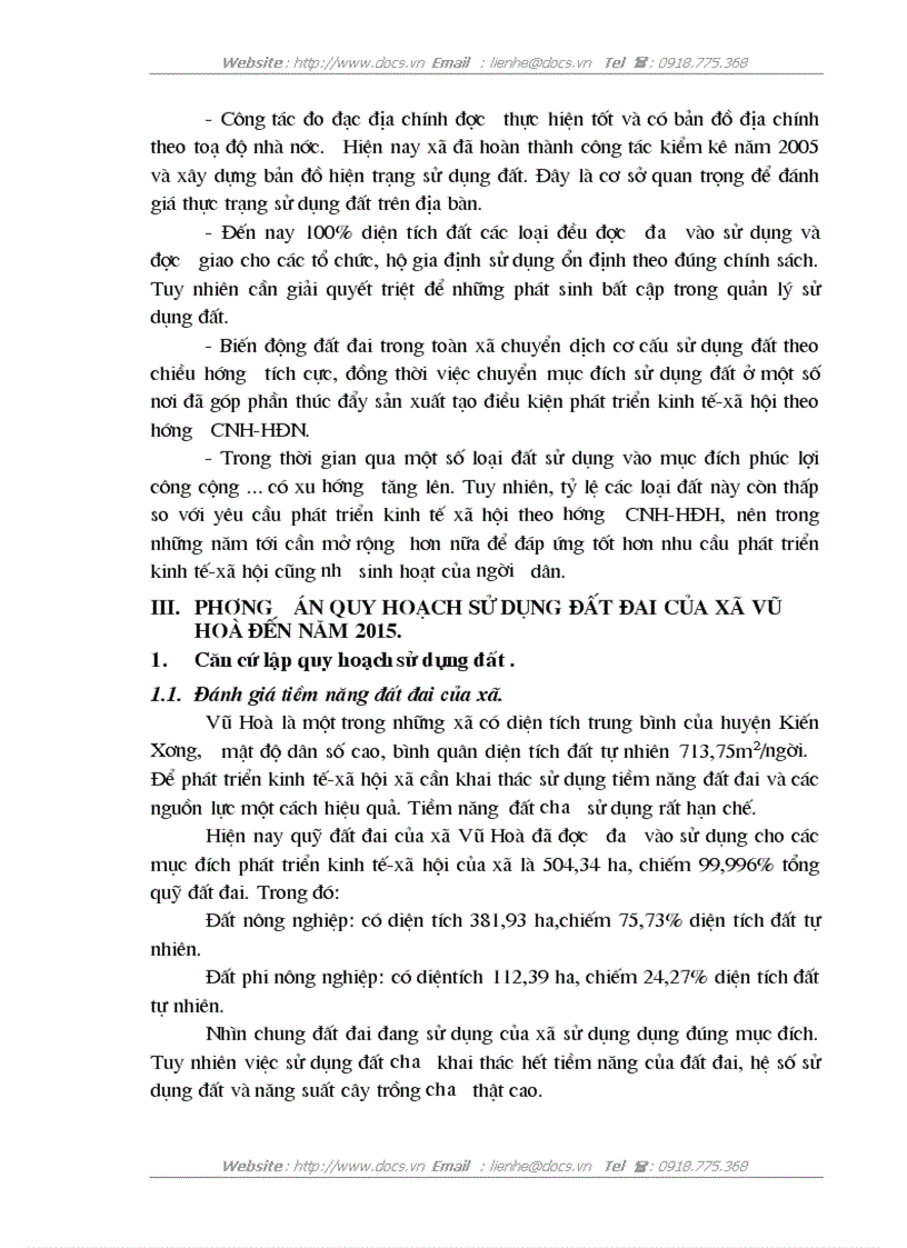 image for page Quy hoạch sử dụng đất đai xã Vũ Hoà huyện Kiến Xương tỉnh Thái Bình giai đoạn 2005 2015