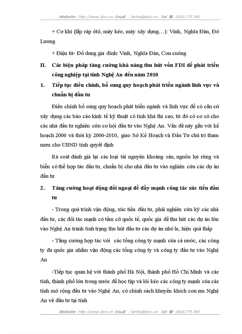 image for page Tăng cường thu hút vốn đầu tư trực tiếp nước ngoài vào phát triển công nghiệp tại tỉnh Nghệ An đến năm 2010
