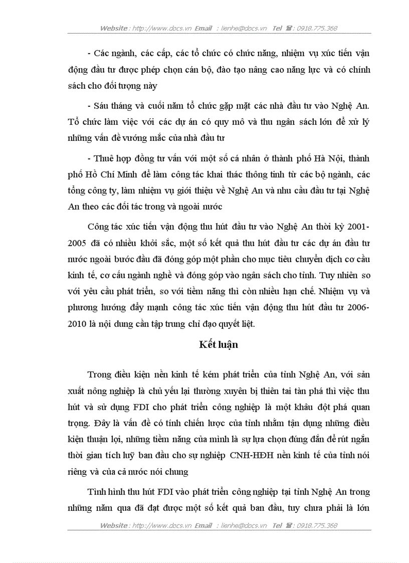 image for page Tăng cường thu hút vốn đầu tư trực tiếp nước ngoài vào phát triển công nghiệp tại tỉnh Nghệ An đến năm 2010