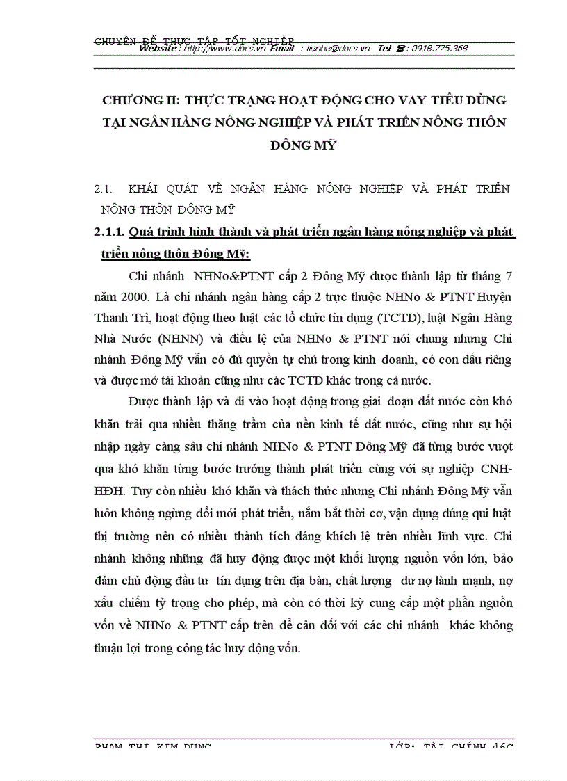 image for page Mở rộng cho vay tiêu dùng tại chi nhánh ngân hàng nông nghiệp và phát triển nông thôn Đông Mỹ