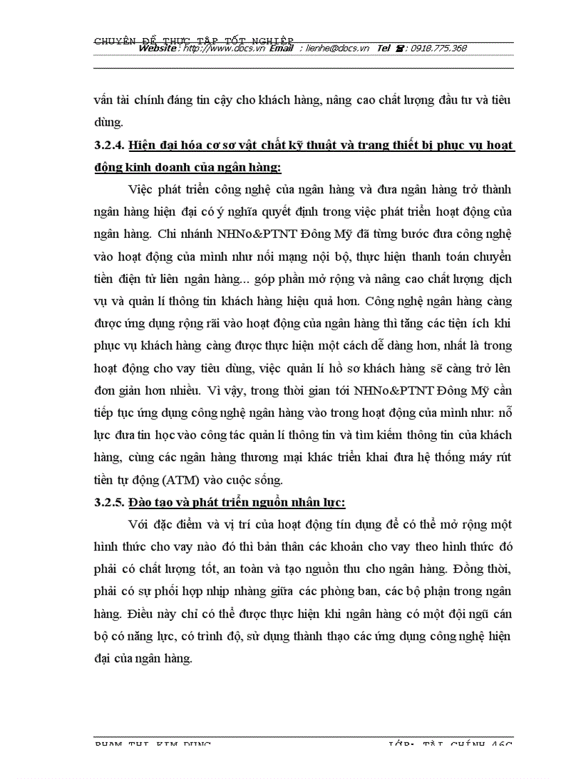 image for page Mở rộng cho vay tiêu dùng tại chi nhánh ngân hàng nông nghiệp và phát triển nông thôn Đông Mỹ