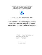 Khảo sát và đánh giá sự hài lòng của khách hàng ở công ty tnhh sx tm dv tin học xây dựng nano