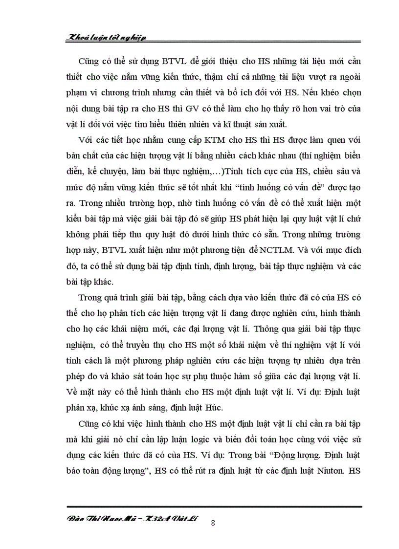 image for page Hình thành một số kiến thức mới bằng giải bài tập trong dạy học vật lý