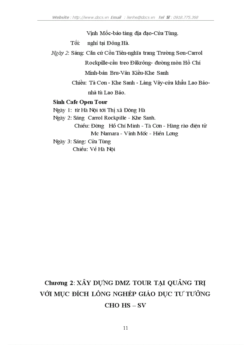 image for page Xây dựng DMZ Tour tại Quảng Trị với mục đích lồng ghép giáo dục tư tưởng cho học sinh sinh viên