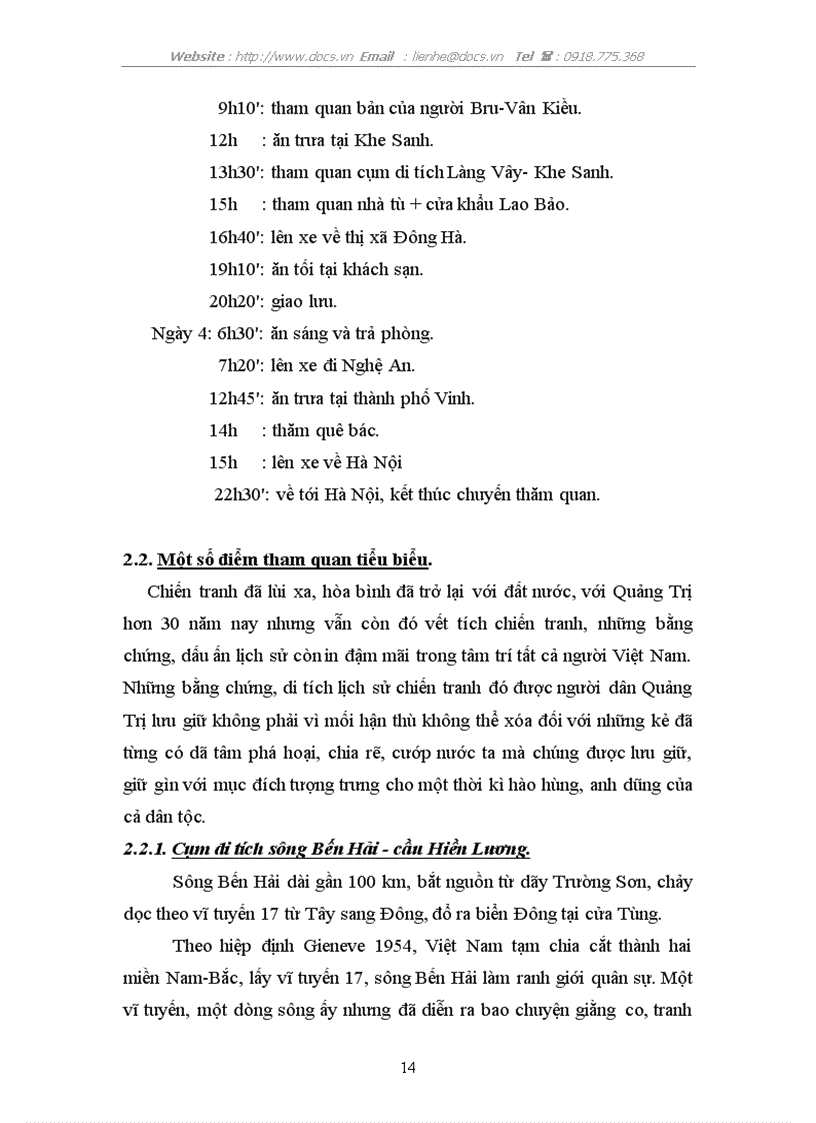 image for page Xây dựng DMZ Tour tại Quảng Trị với mục đích lồng ghép giáo dục tư tưởng cho học sinh sinh viên