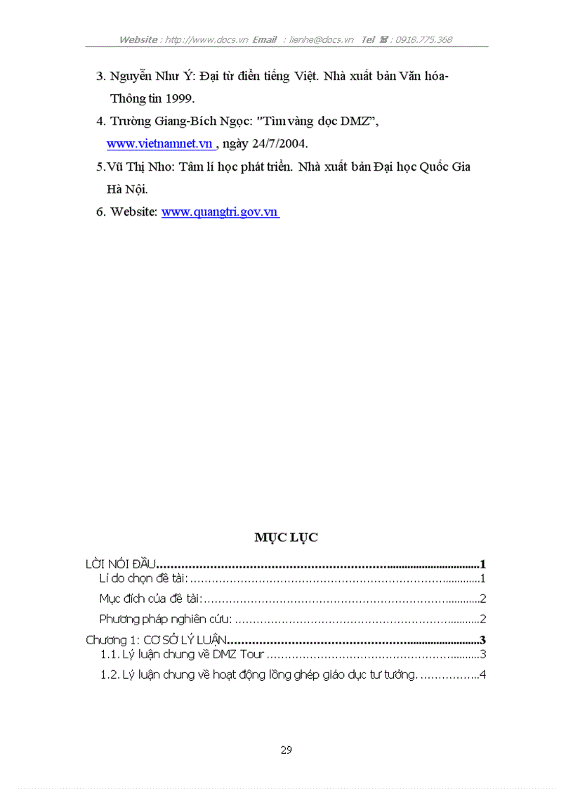 image for page Xây dựng DMZ Tour tại Quảng Trị với mục đích lồng ghép giáo dục tư tưởng cho học sinh sinh viên