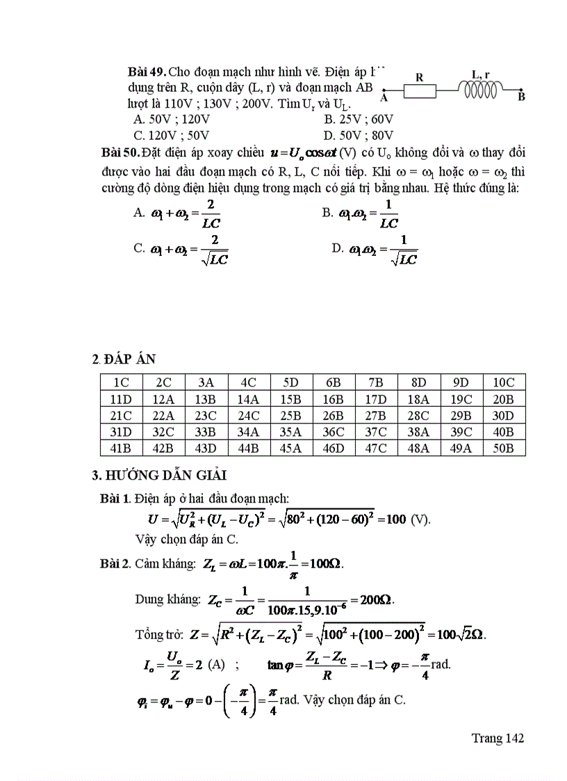 image for page Lựa chọn hệ thống bài tập hướng dẫn giải và giải bài tập vật lý chương dòng điện xoay chiều lớp 12 chương trình nâng cao
