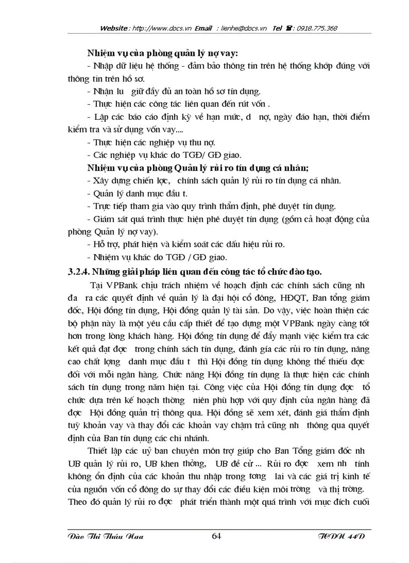 image for page Tăng cường quản lý rủi ro tín dụng cá nhân tại ngân hàng VPBank Chi nhánh Hà Nội