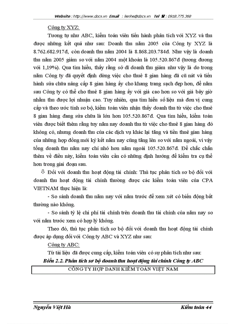 image for page Hoàn thiện kiểm toán khoản mục doanh thu trong kiểm toán Báo cáo tài chính do Công ty Hợp danh Kiểm toán Việt Nam thực hiện