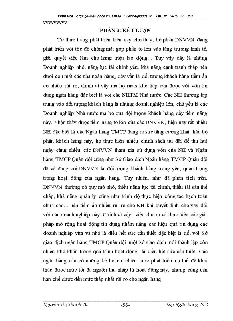 image for page Mở rộng tín dụng đối với các doanh nghiệp vừa và nhỏ tại sở giao dịch ngân hàng thương mại cổ phần Quân đội