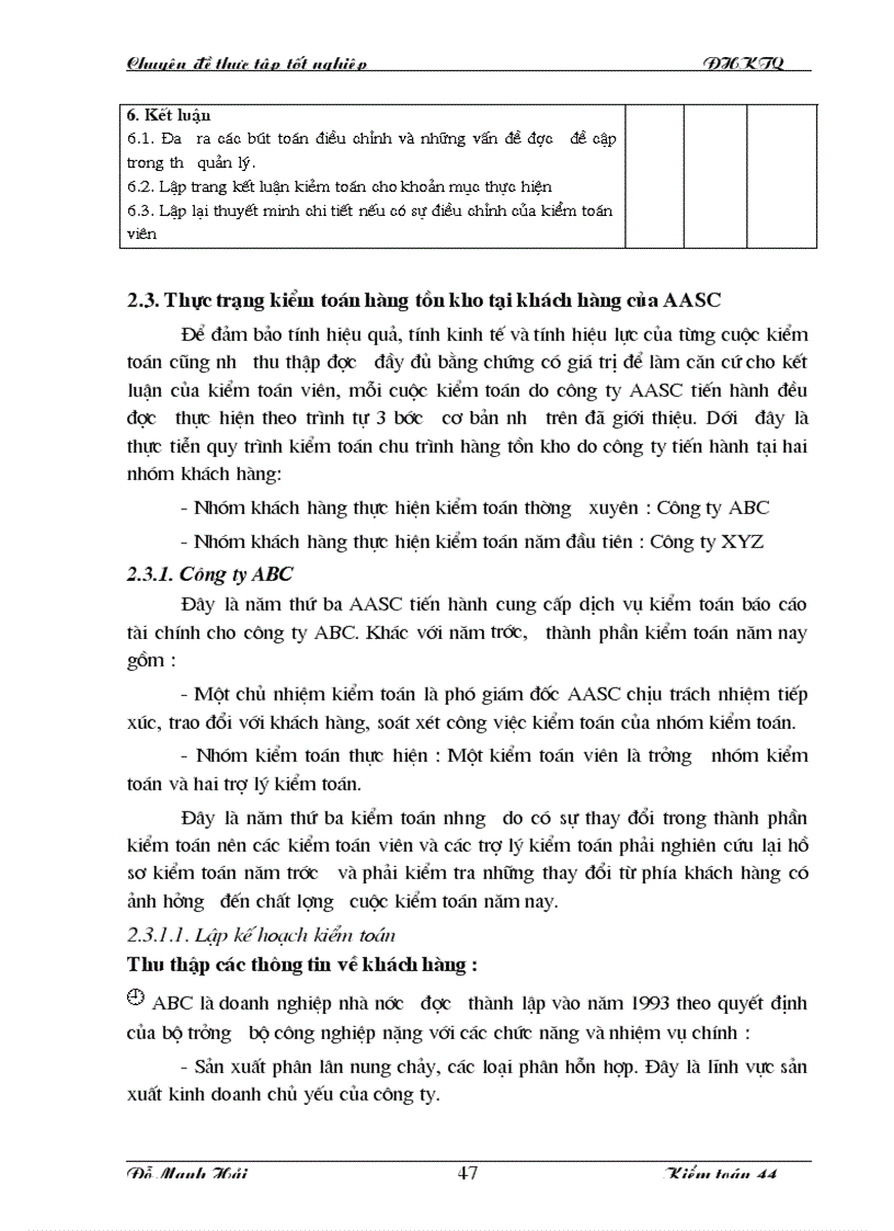 image for page Kiểm toán chu trình hàng tồn kho trong kiểm toán báo cáo tài chính do Công ty dịch vụ tư vấn tài chính kế toán và kiểm toán AASC thực hiện