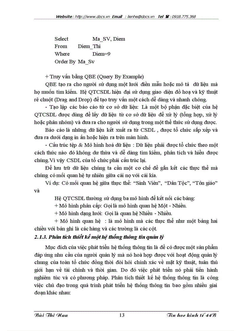 image for page Xây dựng hệ thống quản lý điểm thi tại khoa Tin học kinh tế trường Đại học kinh tế quốc dân
