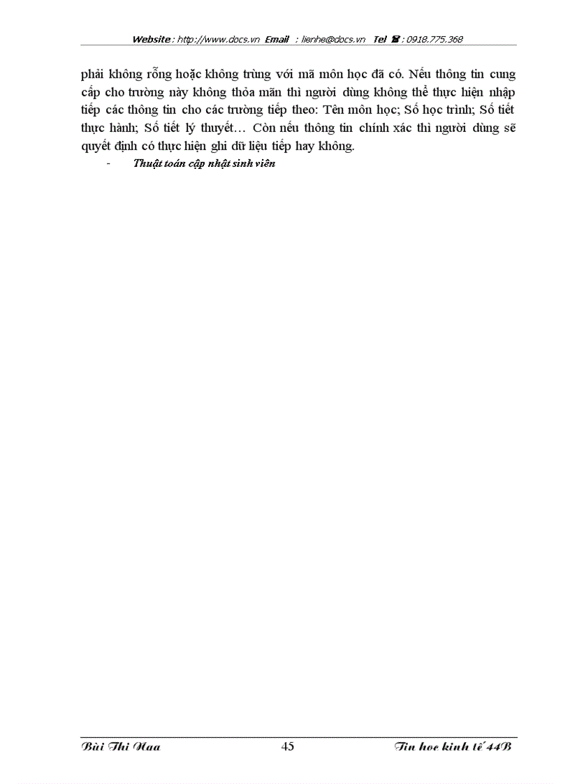 image for page Xây dựng hệ thống quản lý điểm thi tại khoa Tin học kinh tế trường Đại học kinh tế quốc dân