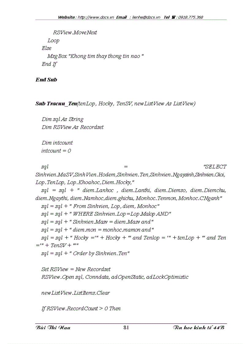image for page Xây dựng hệ thống quản lý điểm thi tại khoa Tin học kinh tế trường Đại học kinh tế quốc dân