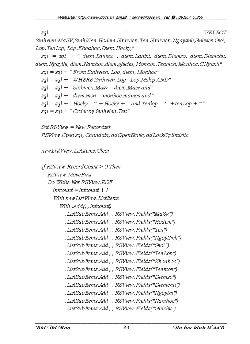 image for page Xây dựng hệ thống quản lý điểm thi tại khoa Tin học kinh tế trường Đại học kinh tế quốc dân