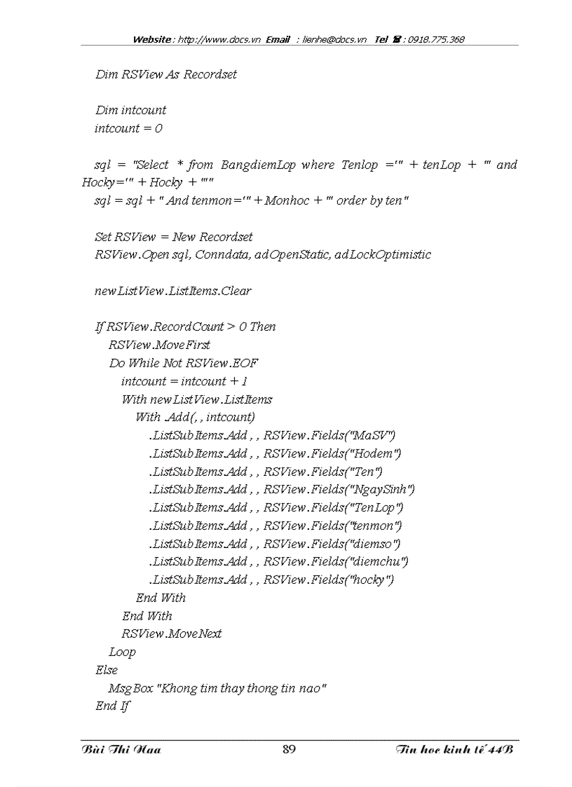 image for page Xây dựng hệ thống quản lý điểm thi tại khoa Tin học kinh tế trường Đại học kinh tế quốc dân