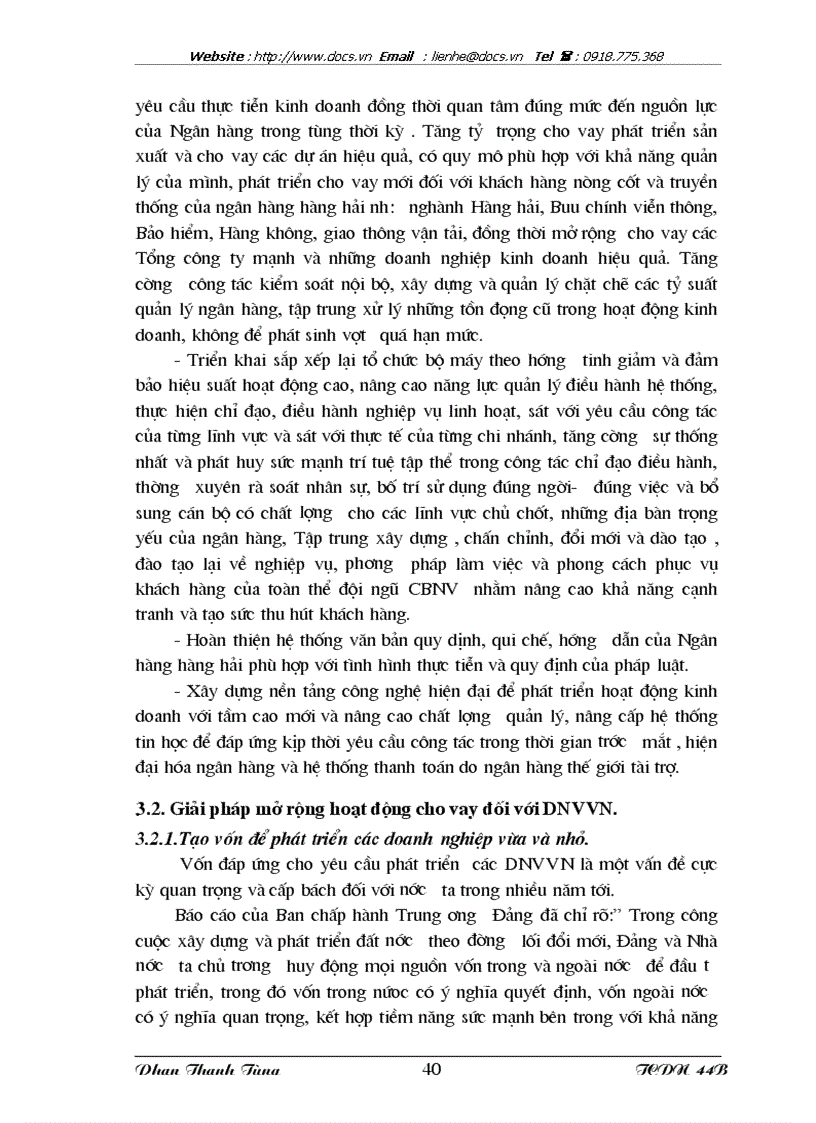 image for page Mở rộng hoạt động cho vay đối với DNVVN tại Ngân hàng cổ phần hàng hải Việt nam