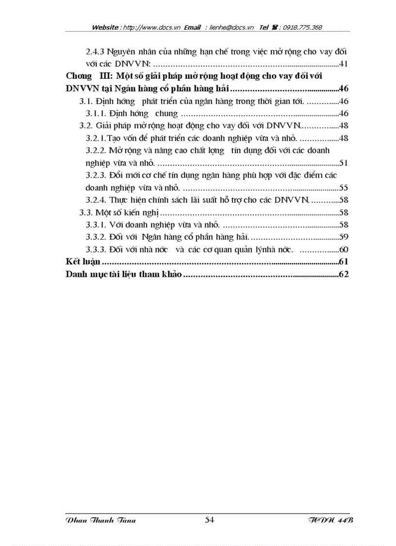 image for page Mở rộng hoạt động cho vay đối với DNVVN tại Ngân hàng cổ phần hàng hải Việt nam