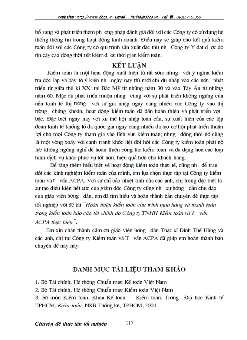 image for page Hoàn thiện kiểm toán chu trình mua hàng và thanh toán trong kiểm toán báo cáo tài chính do công ty TNHH Kiểm toán và Tư vấn ACPA thực hiện