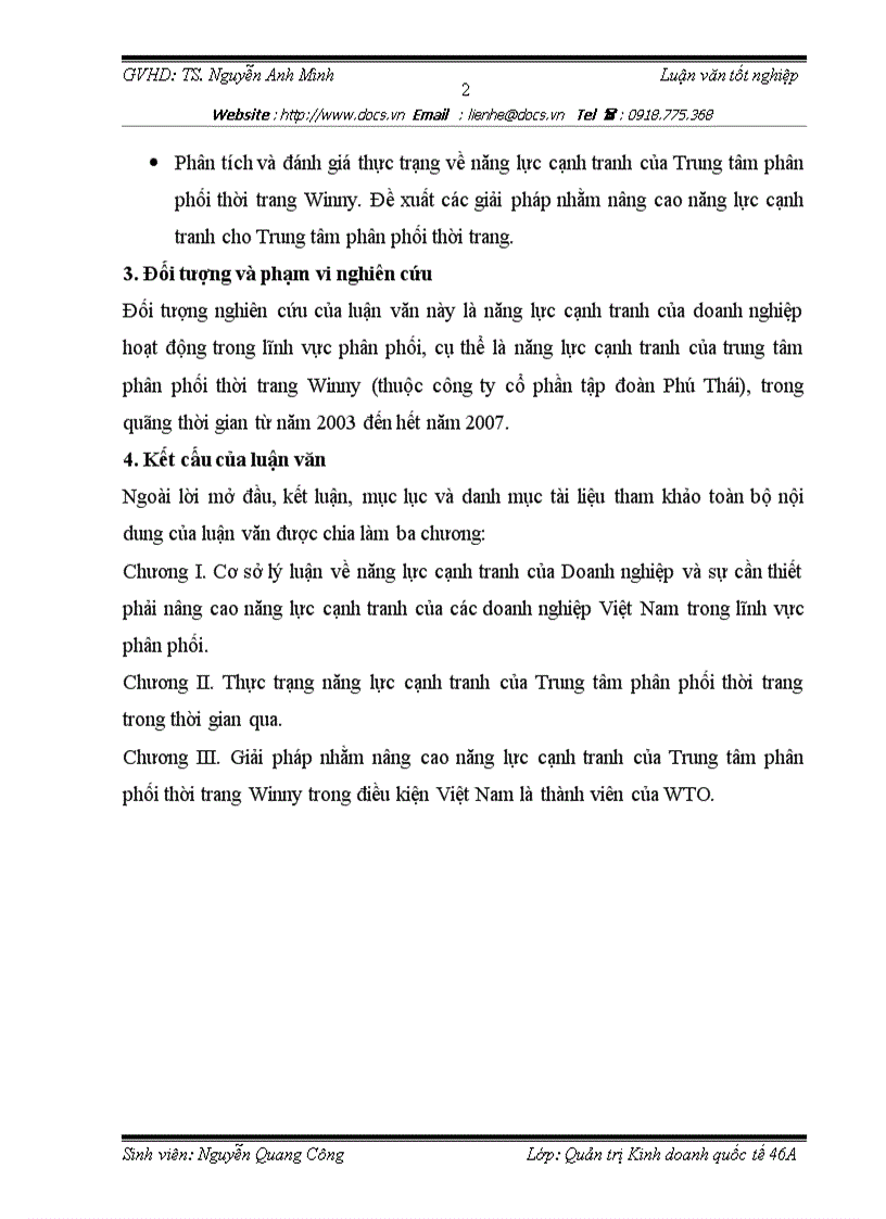 image for page Nâng cao năng lực cạnh tranh của trung tâm phân thối thời trang Winny trong điều kiện Việt Nam là thành viên của WTO