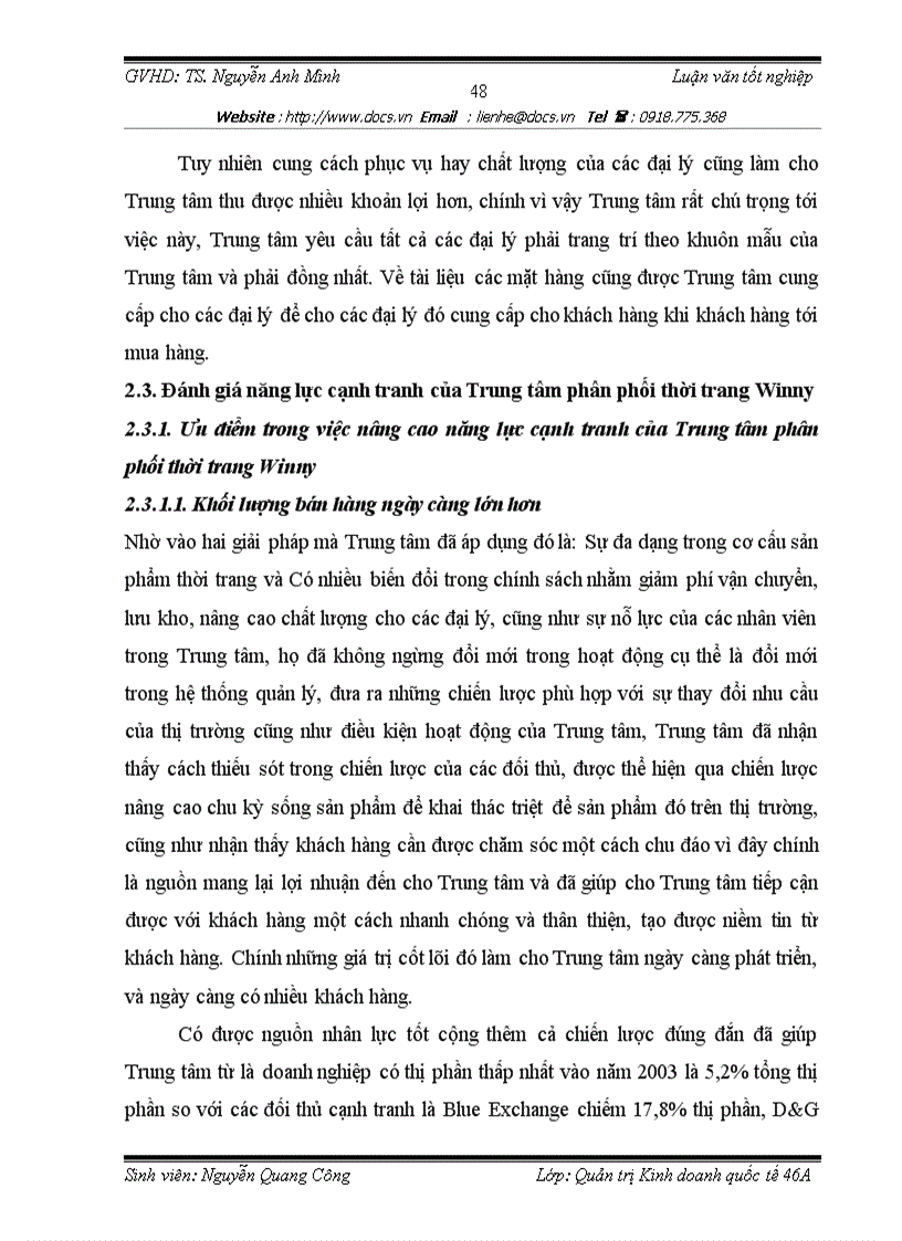 image for page Nâng cao năng lực cạnh tranh của trung tâm phân thối thời trang Winny trong điều kiện Việt Nam là thành viên của WTO