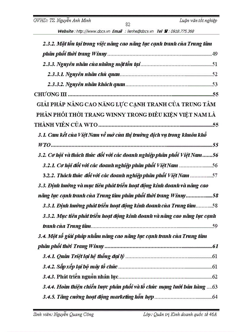image for page Nâng cao năng lực cạnh tranh của trung tâm phân thối thời trang Winny trong điều kiện Việt Nam là thành viên của WTO