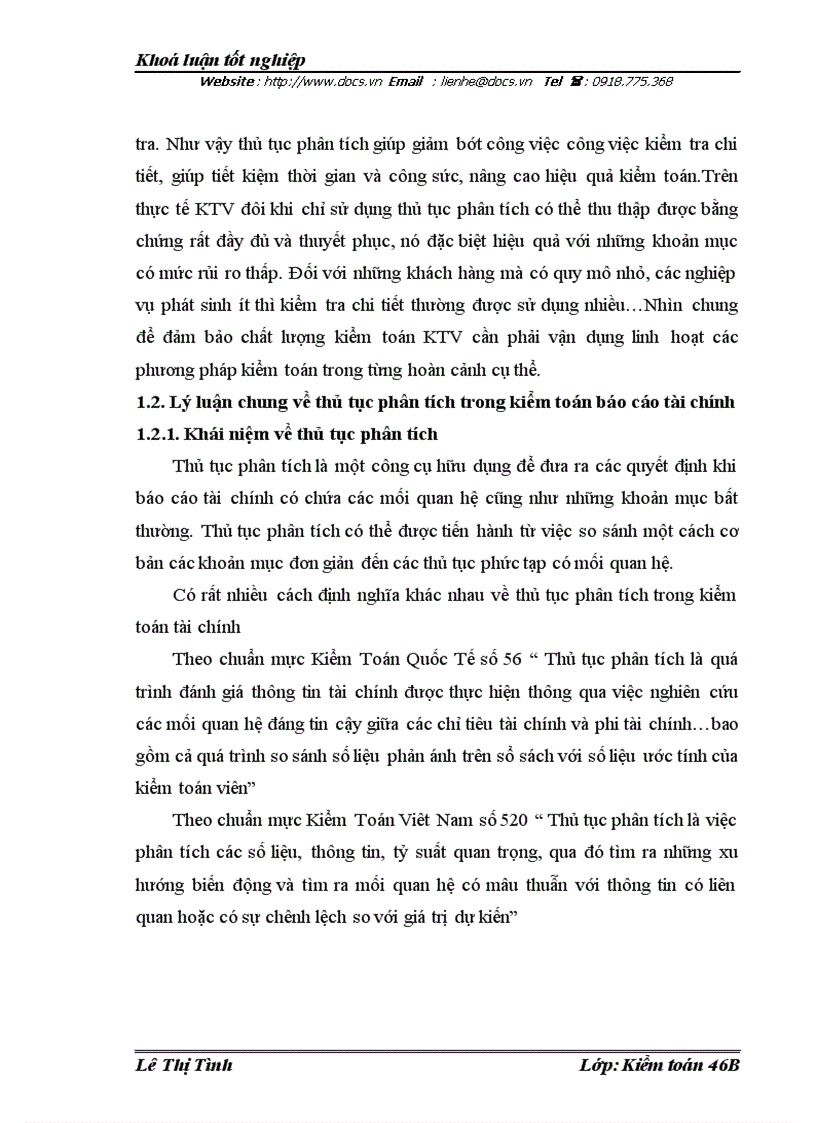image for page Vận dụng thủ tục phân tích trong kiểm toán báo cáo tài chính tại Công ty TNHH Kiểm Toán và Tư Vấn NEXIA ACPA