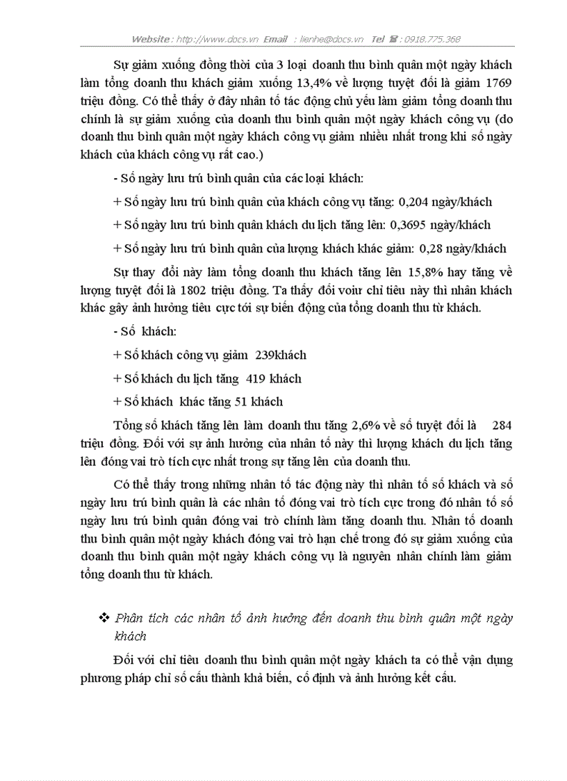 image for page Vận dụng một số phương pháp thống kê phân tích biến động doanh thu tại khách sạn Hoà Bình