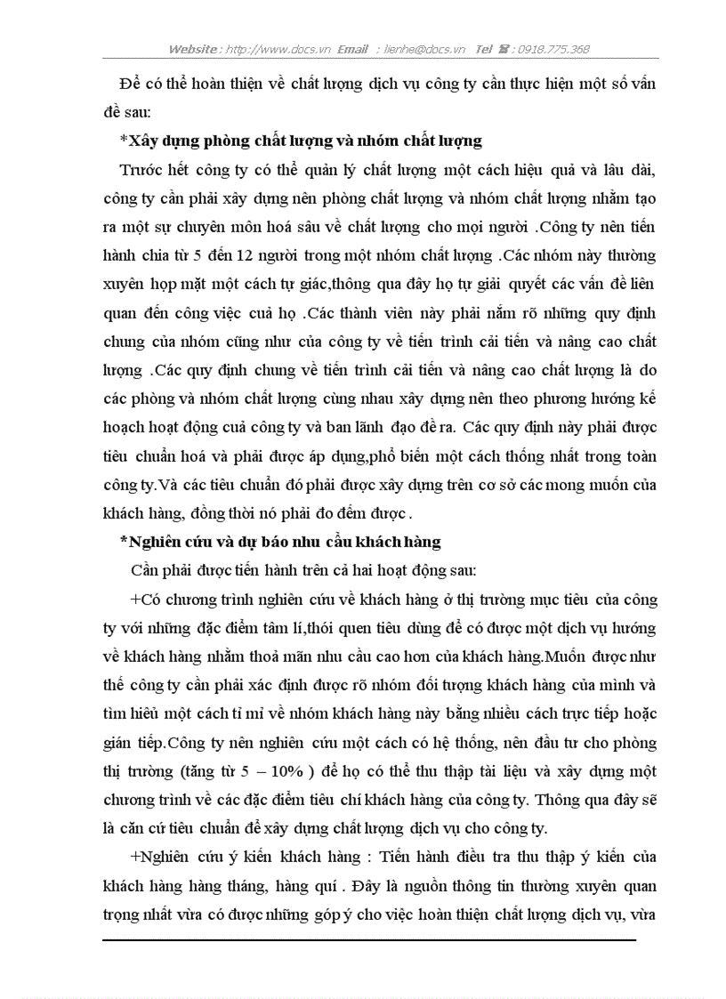 image for page Một số kiến nghị hoàn nhằm thiện chất lượng dịch vụ và tiến tới áp dụng hệ thống TQM tại công ty khách sạn du lịch Kim Liên