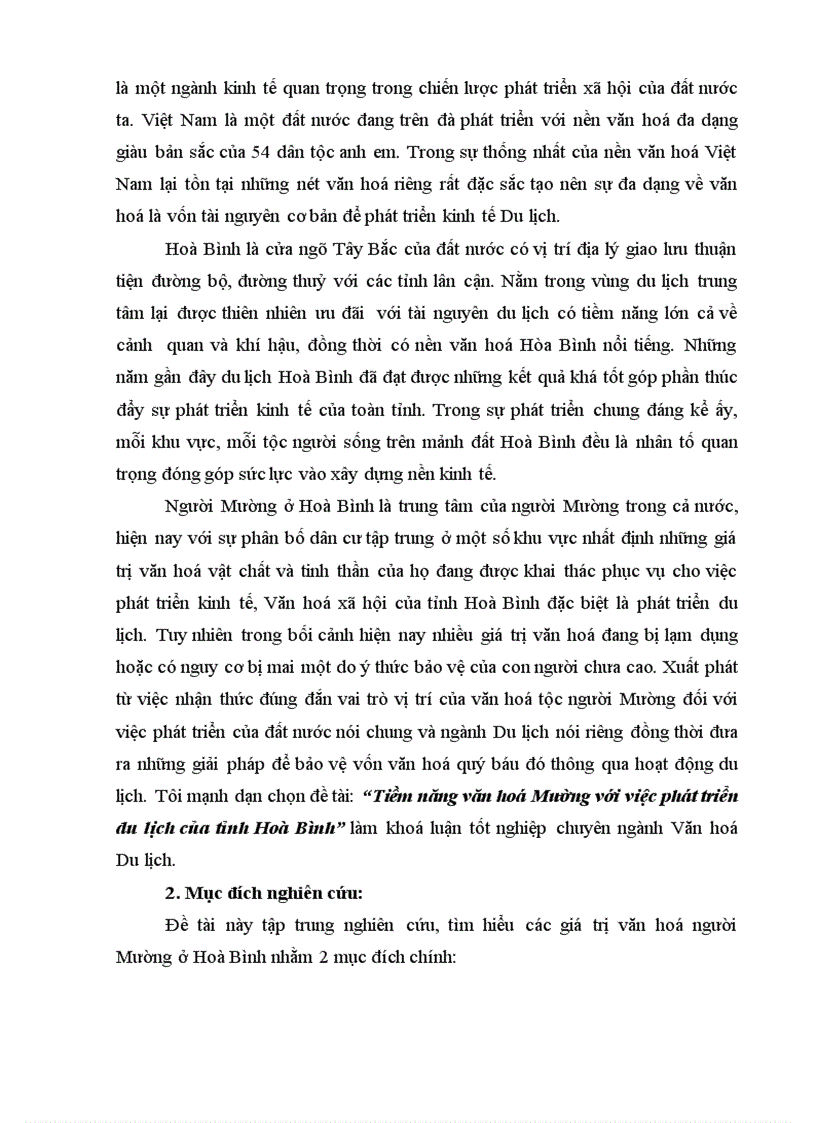 image for page Tiềm năng văn hoá Mường với việc phát triển du lịch của tỉnh Hoà Bình